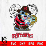 Rutgers Scarlet Knights Stitch Freddy Krueger Halloween Svg Eps Dxf Png File, Digital Download, Instant Download