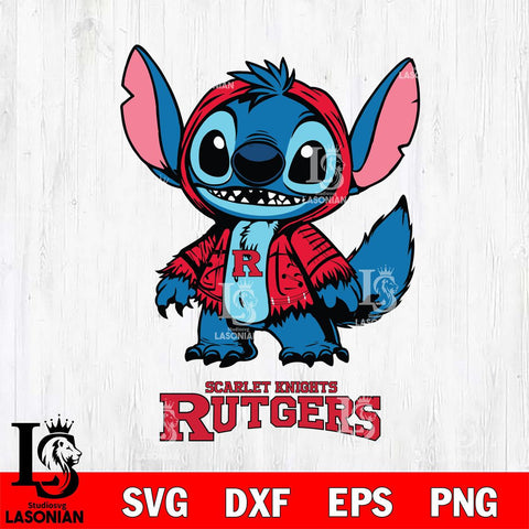 Rutgers Scarlet Knights Stitch Halloween Svg Eps Dxf Png File, NCAA svg, Digital Download, Instant Download