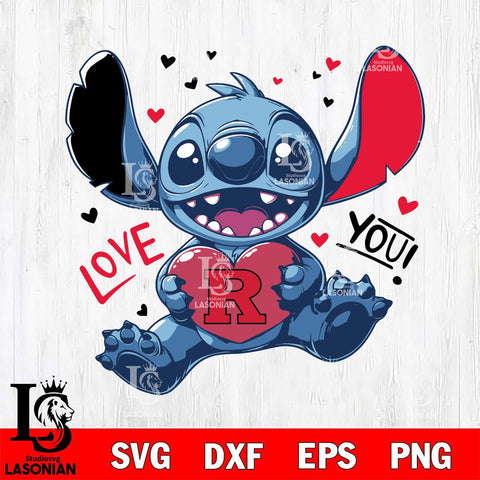 Rutgers Scarlet Knights Stitch Love Svg Eps Dxf Png File, NCAA svg, Digital Download, Instant Download