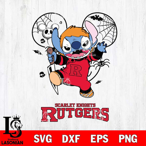 Rutgers Scarlet Knights Stitch Michael Halloween Svg Eps Dxf Png File, Digital Download, Instant Download