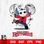 Rutgers Scarlet Knights Stitch jason voorhees Halloween Svg Eps Dxf Png File, Digital Download, Instant Download