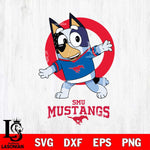 SMU Mustangs Bandit Heeler Rugby Svg Eps Dxf Png File, Digital Download ,Instant Download, Cricut File