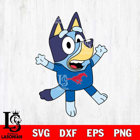 SMU Mustangs Bluey 3 Svg Eps Dxf Png File, Digital Download, Instant Download