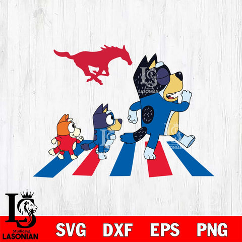 SMU Mustangs Bluey 6 Svg Eps Dxf Png File, Digital Download, Instant Download