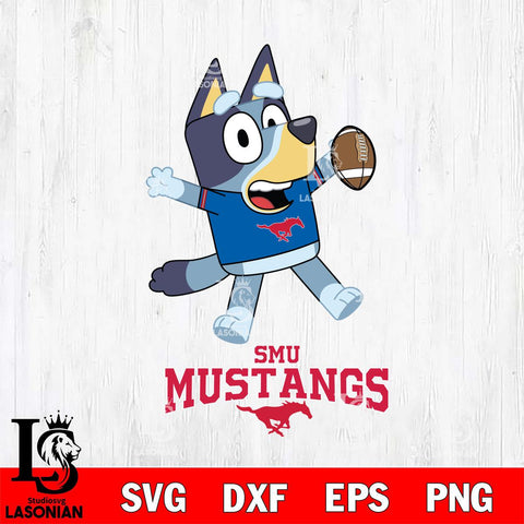 SMU Mustangs Bluey Sport Football Svg Eps Dxf Png File,NCAA Svg Files,Bluey svg ,Digital Download ,Instant Download, Cricut File