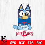 SMU Mustangs Bluey Styles Football Svg Eps Dxf Png File,NCAA Svg Files,Bluey svg ,Digital Download ,Instant Download, Cricut File