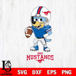 SMU Mustangs Bluey rugby Svg Eps Dxf Png File, Digital Download ,Instant Download, Cricut File