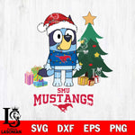 SMU Mustangs Christmas Bluey Tree Sport Cut Files,Bluey Cricut,Christmas Svg , Bluey svg , Digital Download, dxf eps png pdf file