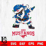 SMU Mustangs Dabbing Santa Claus Ugly Christmas Svg dxf eps png pdf file,NCAA svg,Digital Download,Cricut file