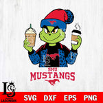 SMU Mustangs Grinch 2 coffee Svg Eps Dxf Png File, Digital Download, Instant Download