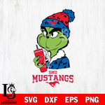 SMU Mustangs Grinch Bougie Leopard Svg Eps Dxf Png File, Digital Download, Instant Download