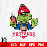 SMU Mustangs Grinch with coffee Svg Eps Dxf Png File, Digital Download, Instant Download