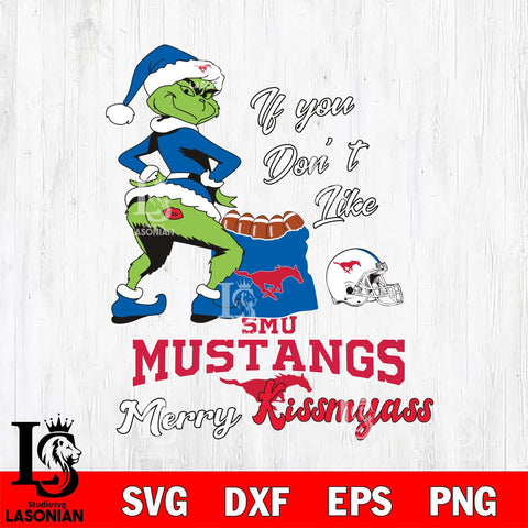 SMU Mustangs Merry kissmyass grinch Svg Eps Dxf Png File,NCAA Svg Files,Digital Download,Sublimation,Instant Download