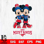 SMU Mustangs Mickey And Minnie Mouse Football Svg Eps Dxf Png File, NCAA svg , File Cut , Digital Download , Instant Download, Cut Svg Files