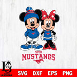 SMU Mustangs Mickey Minnie Mouse Cute Football Svg Eps Dxf Png File, NCAA svg , File Cut , Digital Download , Instant Download, Cut Svg Files