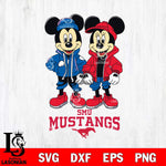 SMU Mustangs Mickey Minnie Mouse Football Svg Eps Dxf Png File, NCAA svg , File Cut , Digital Download , Instant Download, Cut Svg Files