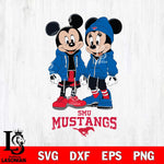 SMU Mustangs Mickey Minnie Mouse Rugby Svg Eps Dxf Png File, NCAA svg , File Cut , Digital Download , Instant Download, Cut Svg Files