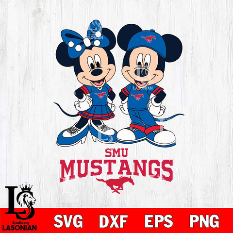 SMU Mustangs Mickey Minnie Mouse rugby ball Svg Eps Dxf Png File, NCAA svg , File Cut , Digital Download , Instant Download, Cut Svg Files