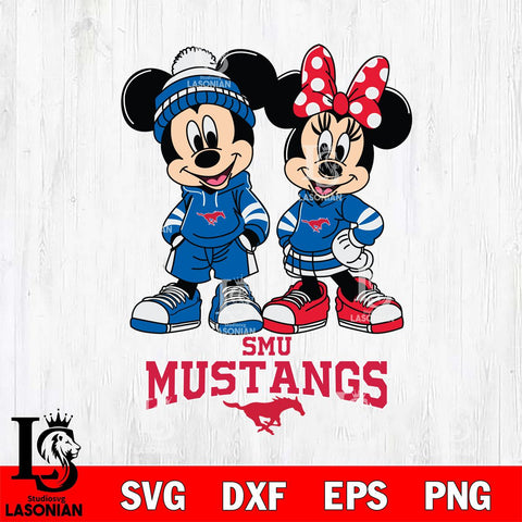 SMU Mustangs Mickey Minnie Rugby Hoodie Svg Eps Dxf Png File, NCAA svg , File Cut , Digital Download , Instant Download, Cut Svg Files