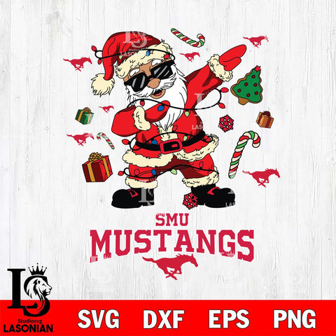 SMU Mustangs Santa Claus Football Svg dxf eps png pdf file,NCAA svg,Digital Download,Cricut file