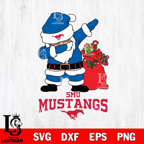 SMU Mustangs Santa Dabbing Christmas Svg dxf eps png pdf file,NCAA svg,Digital Download,Cricut file