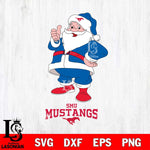 SMU Mustangs Santa claus Svg dxf eps png pdf file,NCAA svg,Digital Download,Cricut file