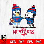 SMU Mustangs Snoopy & Bluey Football Svg Eps Dxf Png File,NCAA Svg Files,Chill Guy svg ,Digital Download ,Instant Download, Cricut File