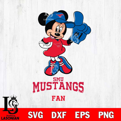 SMU Mustangs #1 Fan Minnie Mouse Svg Eps Dxf Png File, Digital Download, Instant Download