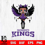 Sacramento Kings Anglel Black Fan Girl Betty Boop