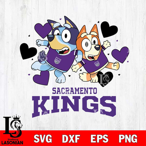 Sacramento Kings Bluey & Bingo 10 Svg Eps Dxf Png File, NBA svg, Digital Download, Instant Download