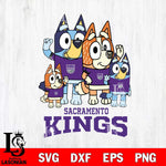 Sacramento Kings Bluey & Bingo 14 Svg Eps Dxf Png File, NBA svg, Digital Download, Instant Download