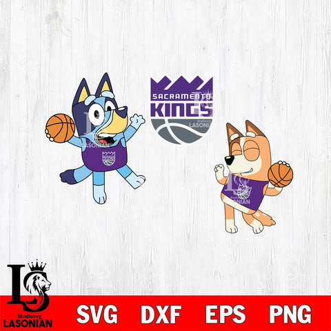 Sacramento Kings Bluey & Bingo Svg Eps Dxf Png File, Digital Download, Instant Download