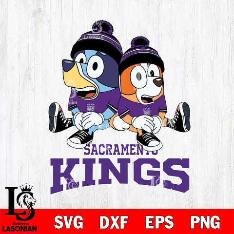 Sacramento Kings Bluey & Bingo 8 Svg Eps Dxf Png File, NBA svg, Digital Download, Instant Download