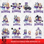 Sacramento Kings Bluey & Bingo NBA Bundle 12 SVG Eps Dxf Png File, Bundle NBA svg, Digital Download, Instant Download