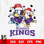 Sacramento Kings Bluey Christmas NFL Svg Eps Dxf Png File, Digital Download