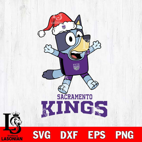 Sacramento Kings Bluey Happy Christmas Svg Eps Dxf Png File, Digital Download