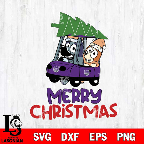 Sacramento Kings Bluey Merry Christmas Svg Eps Dxf Png File, Digital Download