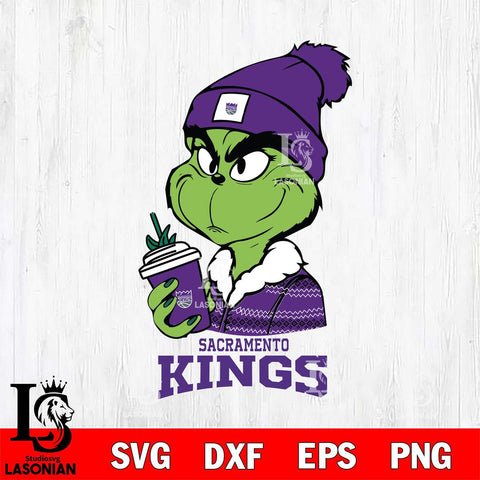 Sacramento Kings Boujee Grinch Christmas Cut Files Cricut, Svg Dxf Eps Png file , Silhouette