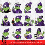 Sacramento Kings Boujee Grinch NBA Bundle 12 SVG Eps Dxf Png File, Digital Download, Instant Download