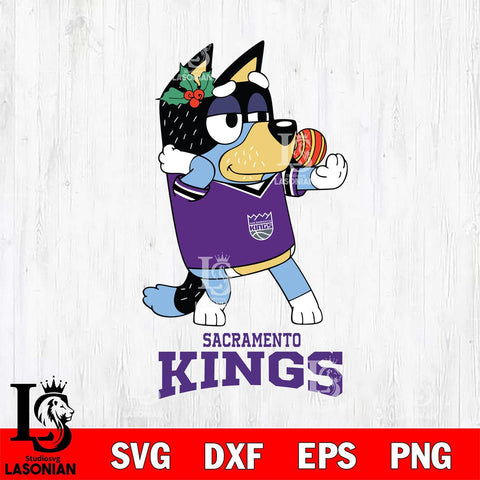 Sacramento Kings Christmas Bluey Bandit Heeler Svg , Christmas Svg , Bluey svg , Digital Download, dxf eps png pdf file