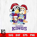 Sacramento Kings Christmas Bluey Family Sport Svg , Christmas Svg , Bluey svg , Digital Download, dxf eps png pdf file