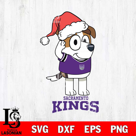 Sacramento Kings Christmas Bluey Jack Sport Svg , Christmas Svg , Bluey svg , Digital Download, dxf eps png pdf file