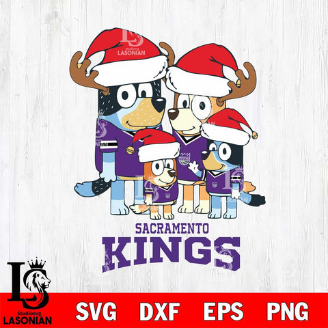 Sacramento Kings Christmas Bluey Santa Family Svg , Christmas Svg , Bluey svg , Digital Download, dxf eps png pdf file