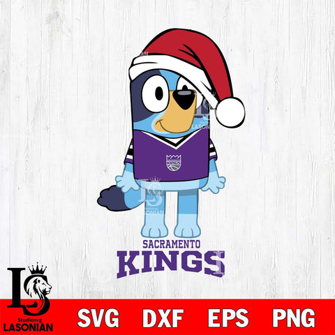 Sacramento Kings Christmas Bluey Sport Svg , Christmas Svg , Bluey svg , Digital Download, dxf eps png pdf file