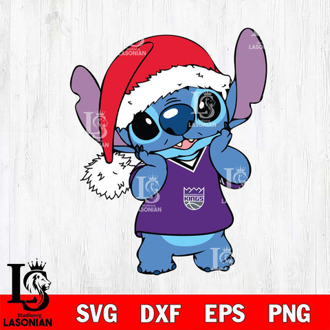 Sacramento Kings Cute Stitch Christmas Svg Dxf Eps Png file, Digital download,Clipart, Cut Files Cricut , Silhouette