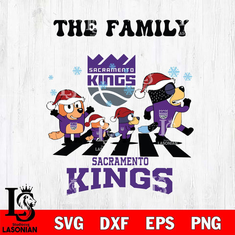 Sacramento Kings Family Bluey Christmas Svg Eps Dxf Png File, Digital Download