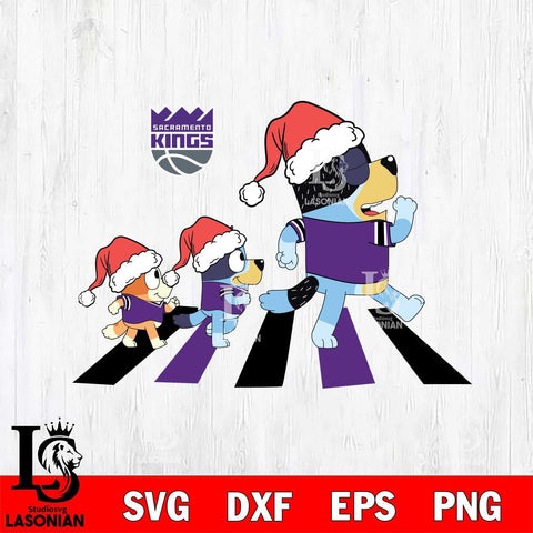 Sacramento Kings Family Bluey Walking Christmas Svg Eps Dxf Png File, Digital Download, Instant Download