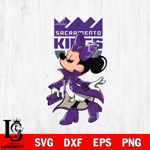 Sacramento Kings Glamorous Minnie Svg Eps Dxf Png File, Digital Download, Instant Download