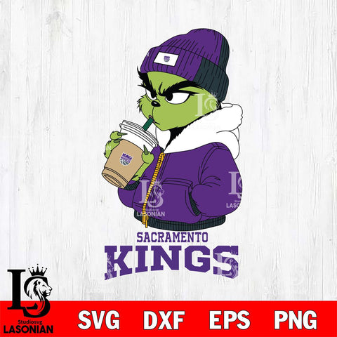 Sacramento Kings Grinch Bougie Christmas Cut Files Cricut, Svg Dxf Eps Png file , Silhouette