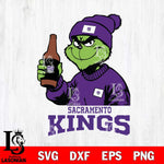 Sacramento Kings Grinch Drinking Beer Christmas Cut Files Cricut, Svg Dxf Eps Png file , Silhouette